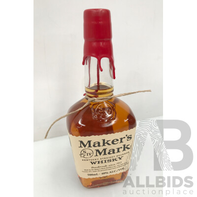 700ml Bottle of Maker's Mark Kentucky Straight Bourbon Whisky