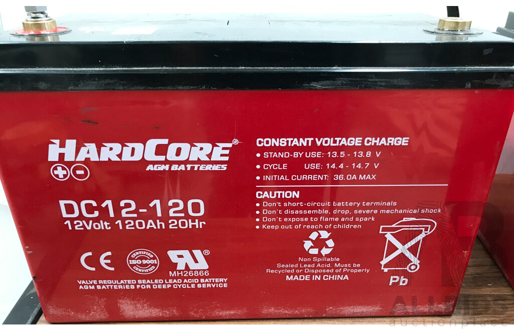 R&J Batteries (DC12-120) HardCore AGM Batteries - Lot of 2