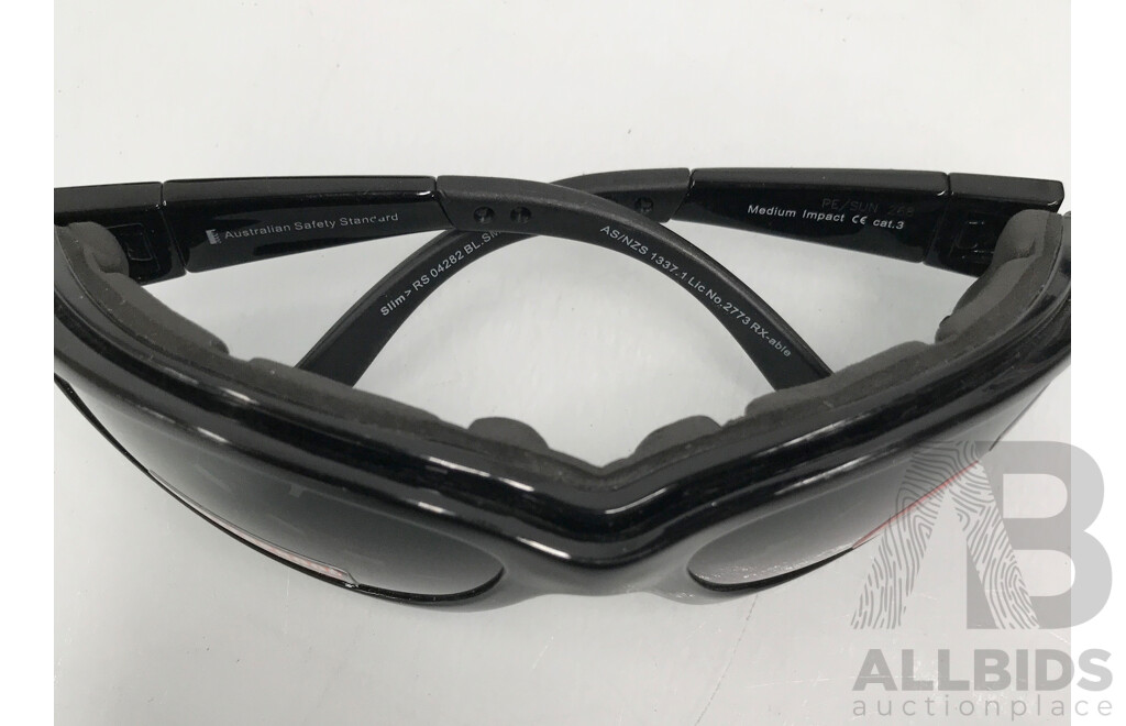 Shoptic and RX Able Shatterproof Anti-Fog Prescription Glasses with Magnifiers - Lot of 3