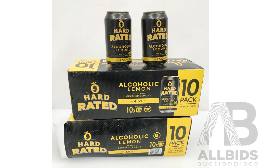Hard Rated Alcoholic Lemon 375mL (16 Cans)