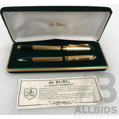 De Burg Genuine Gold Plated Two Pen Set