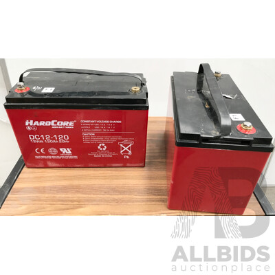 R&J Batteries (DC12-120) HardCore AGM Batteries - Lot of 2