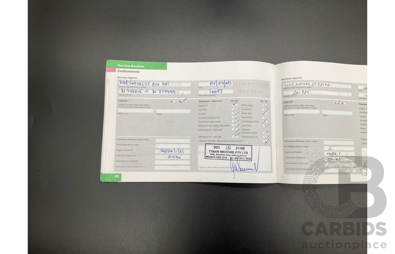 3/2004 Mercedes-Benz Clk320 Avantgarde A209 2d Cabriolet Tanzanite Blue Metallic V6 3.2L