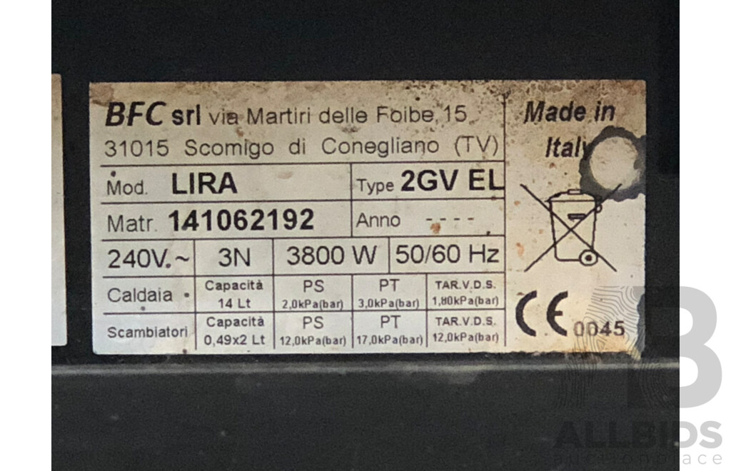 BFC Lira Two Group Head Espresso Coffee Machine