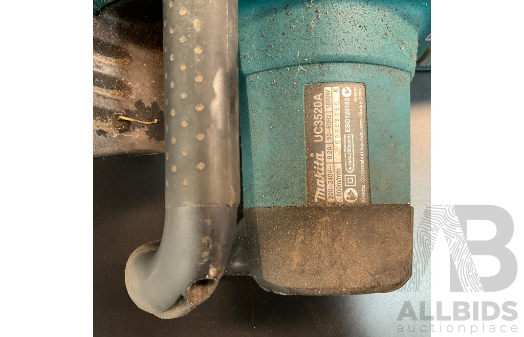 Makita Corded 5740NB Circular Saw & UC3520A 800W Electric Chainsaw & 9900B Belt Sander