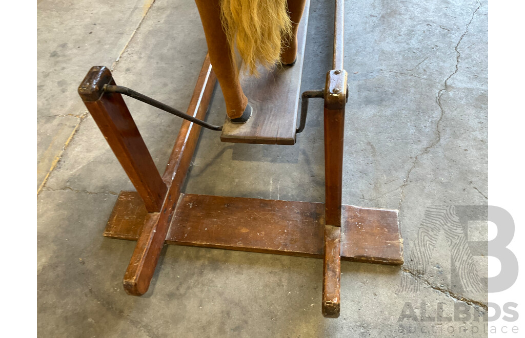 Vintage Large Wood Rocking Horse