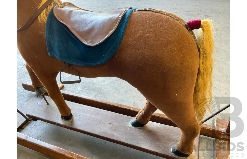 Vintage Large Wood Rocking Horse