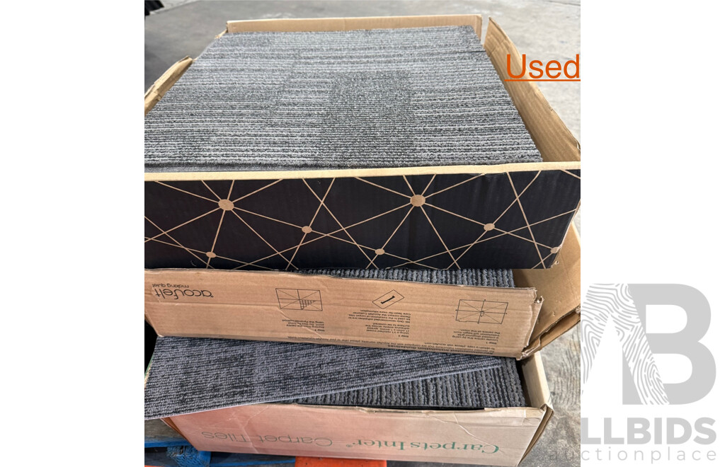 Mixed Lot - Assorted Used and Unused Carpet Tiles