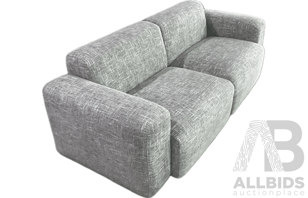 Grey 2 Seater Fabric Sofa