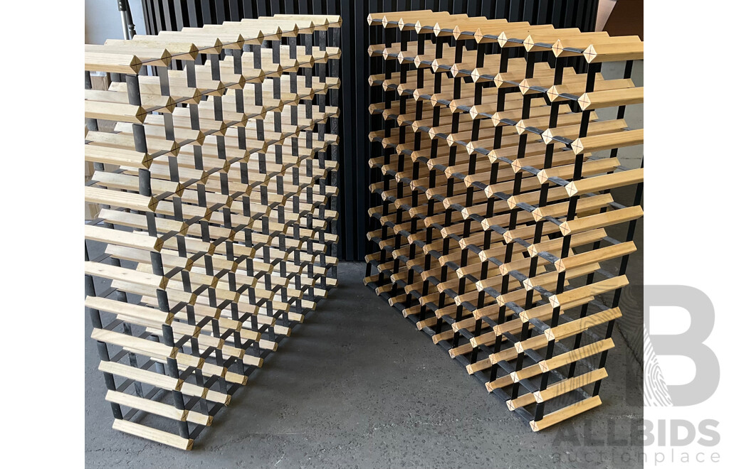 2 X 100 Bottles Wood Wine Racks