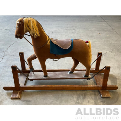 Vintage Large Wood Rocking Horse