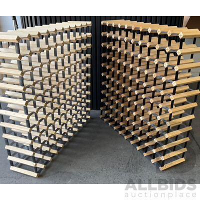 2 X 100 Bottles Wood Wine Racks