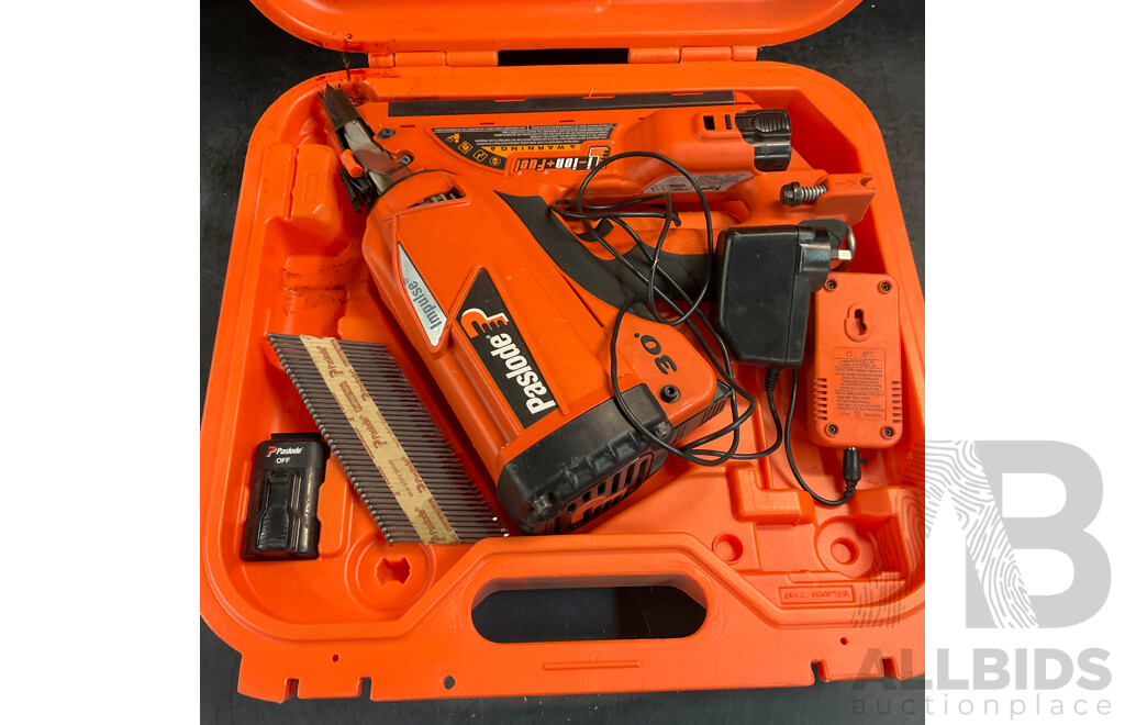 Paslode Cordless Lithium-Ion Impulse FrameMaster Nail Gun with Batteries X2 , Charger and Carry Box
