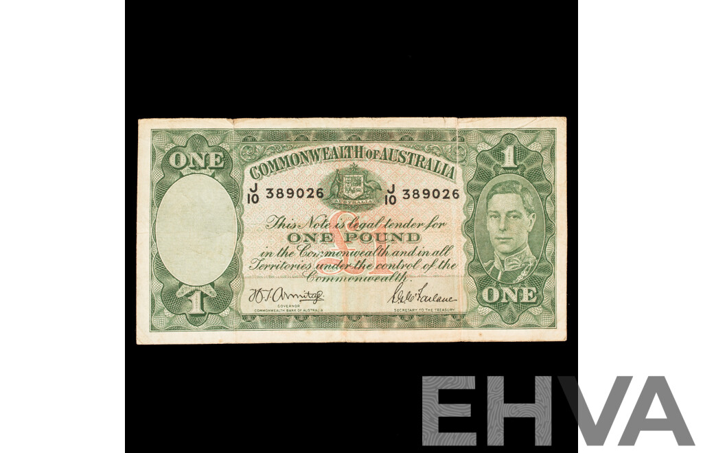 Australian 1942 One pound note Armitage/McFarlane