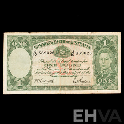 Australian 1942 One pound note Armitage/McFarlane