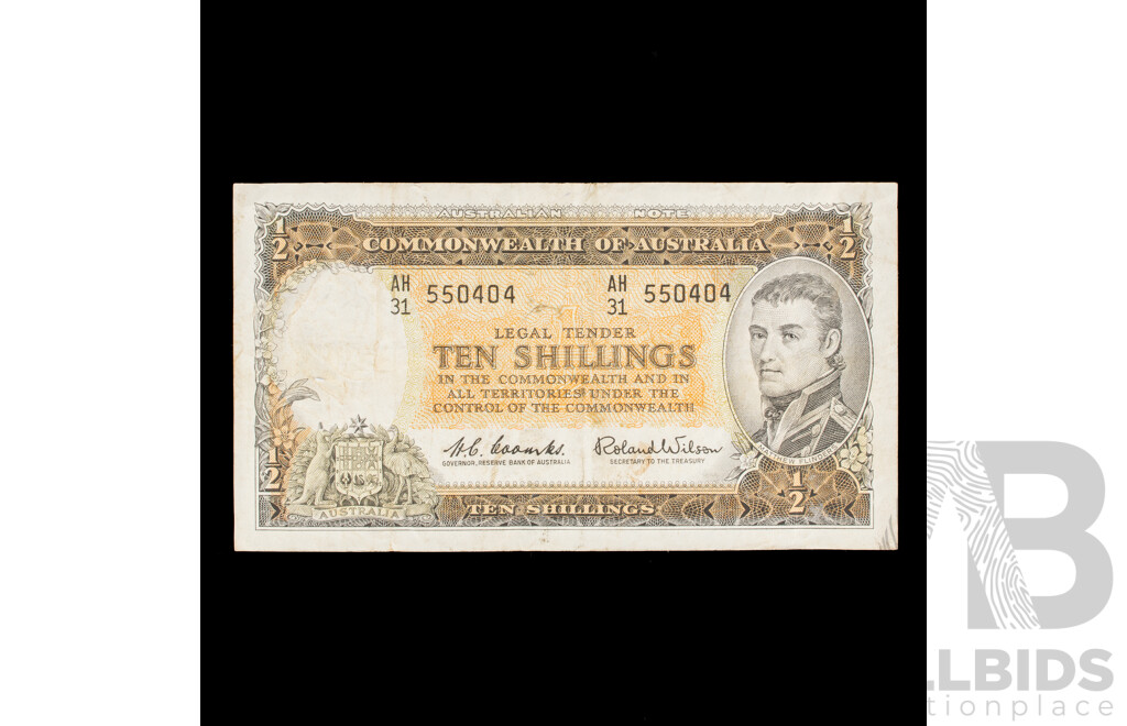 Australian 1961 Ten shilling note, Coombs/Wilson
