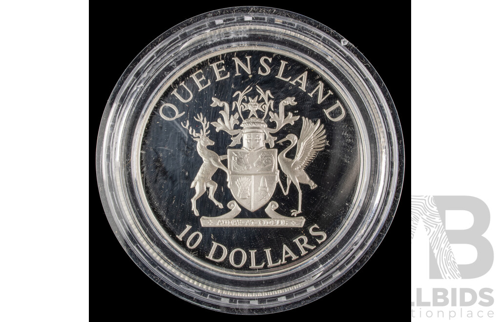 1989 PROOF 20 gram silver coin. Queensland.