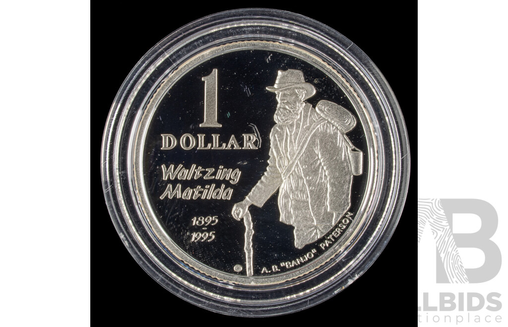 Australian 1995 PROOF 20 gram silver coin. Waltzing Matilda.
