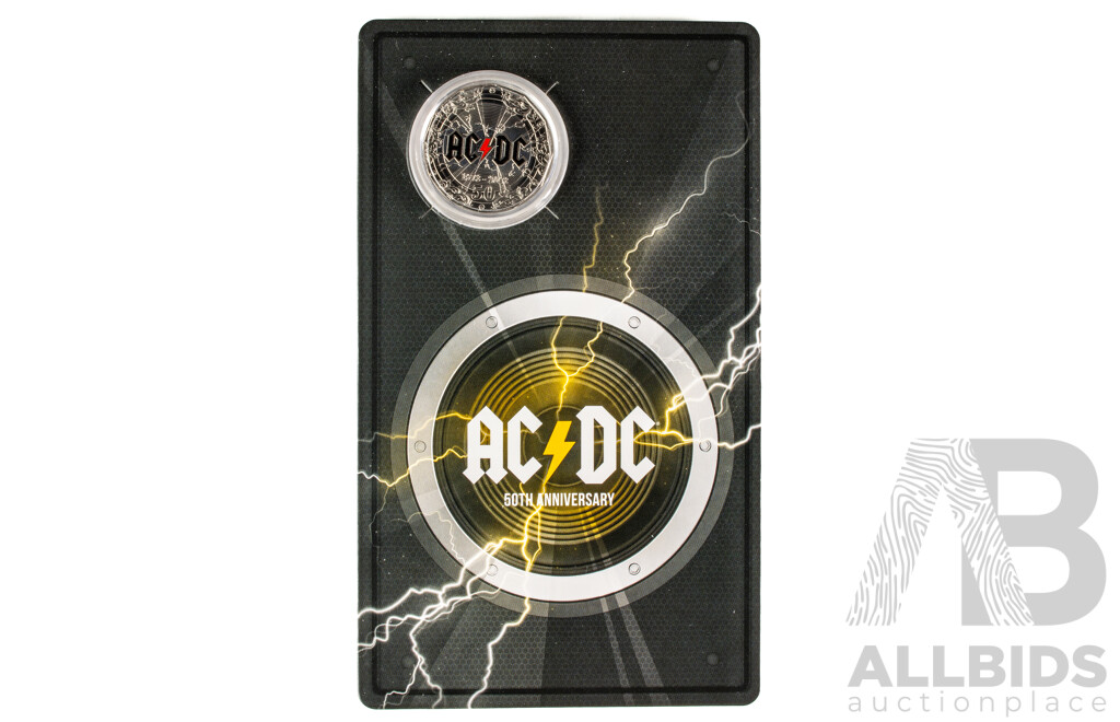 Australian 2023 Coloured 50c coin. 50 years ACDC.