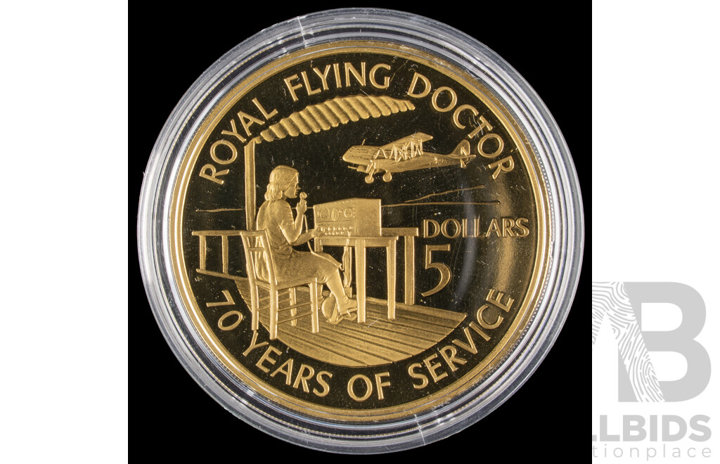 Australian 1998 $5 PROOF 28g coin. Royal Flying Doctor.