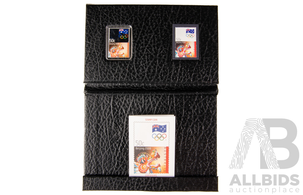 Australian 2008 Beijing Olympic Games Coin-stamp Set.