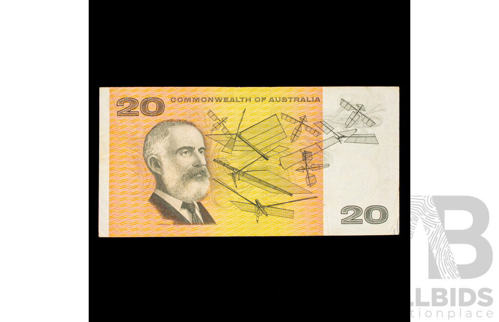 Australian 1967 $20 note. R402 Coombs Randall, XBR 137949.