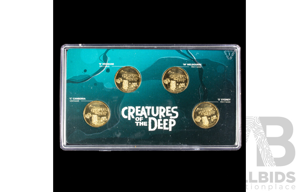Australian 2023 Four $1 coins, Creatures of the Deep.