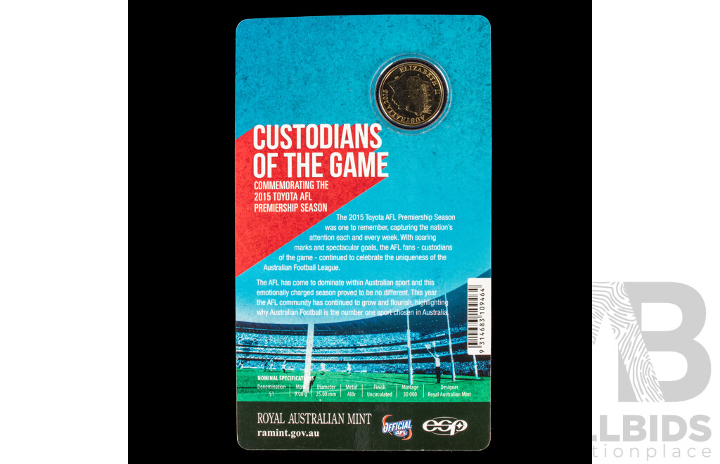 Australian 2015 AFL Grand final $1 coin.