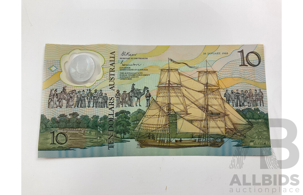 Australian 1988 Ten Dollar Note UNC Bicentennial AA 02006031