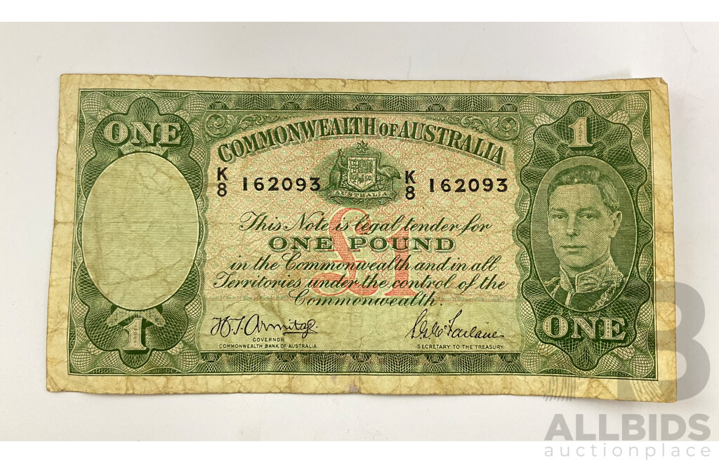 Australian 1942 One Pound Note Armitage/McFarlane R30a