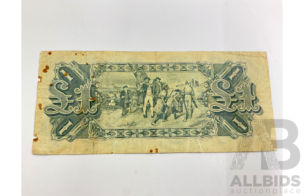 Australian 1927 One Pound Note, Riddle/Heathershaw  K71 337444