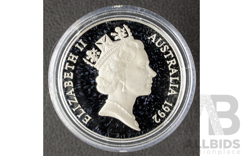 Australian 1992 Emperor PIEDFORT $10 40g PROOF Silver Coin.