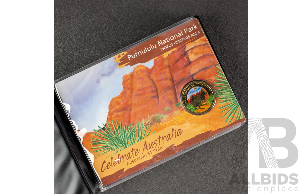 Australian Perth Mint 2011 Australian Heritage Album. Five Coloured $1 Coins.