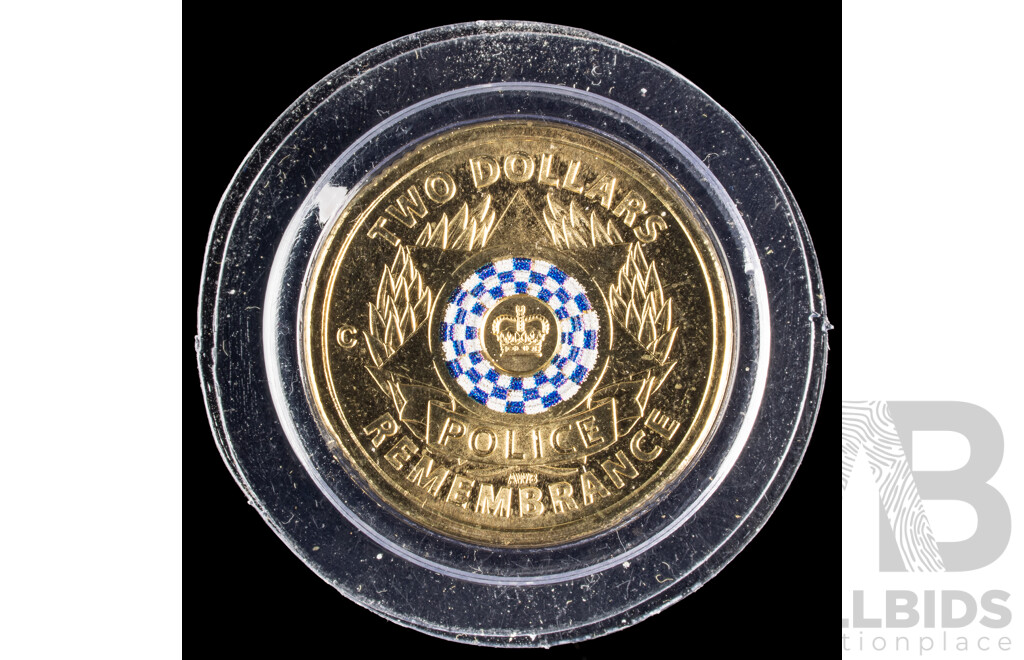 Australian 2019 Coloured 50c Coin. Police Remembrance.