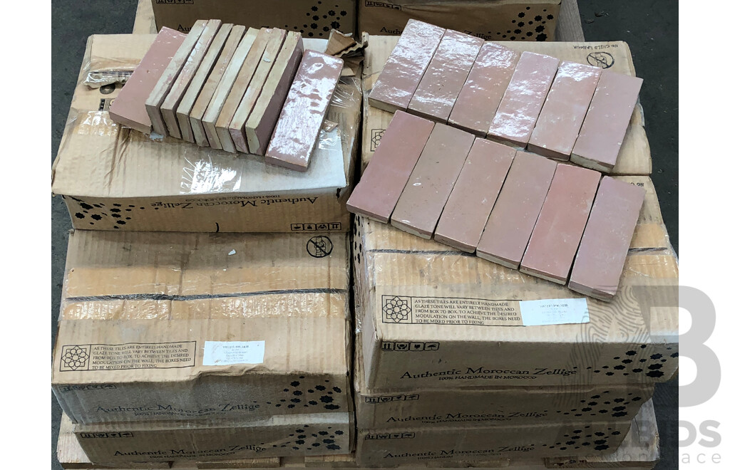 Moroccan Zellige Wall Tiles - Gloss Blush - 4.18+ Square Meters - Brand New