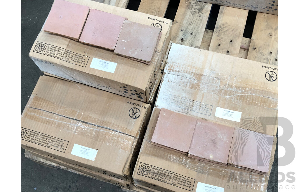 Moroccan Zellige Wall Tiles - Gloss Blush - 4.50+ Square Meters - Brand New
