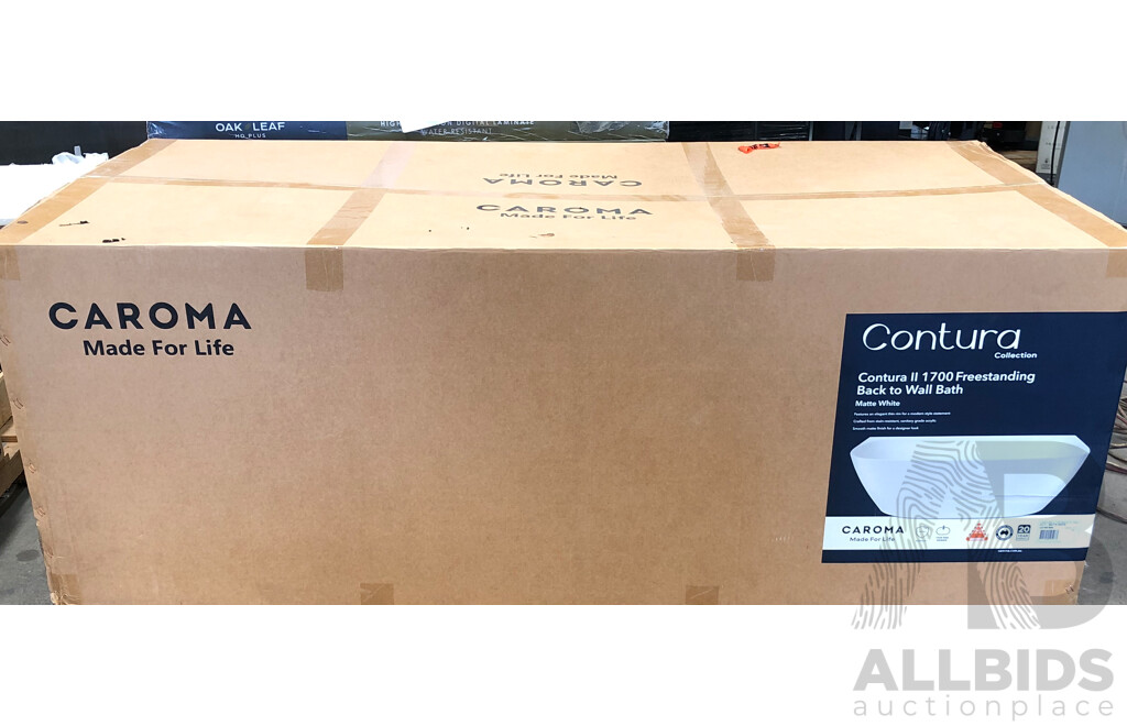 Contura II 1700mm Back to Wall Freestanding Bath - Matte White - Brand New - RRP $3669-00