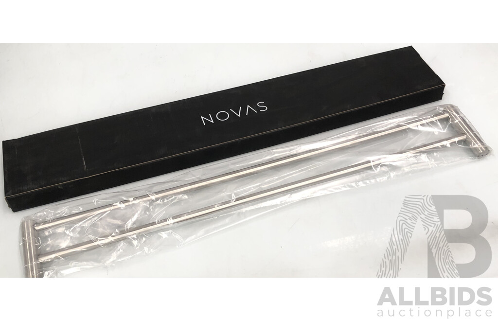 Novas 800mm Satin Nickel Double Towel Rail - Brand New - RRP $650.00