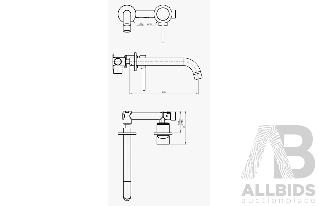 Novas Satin Bronze Basin Mixer and Frame Robe Hook  - Brand New