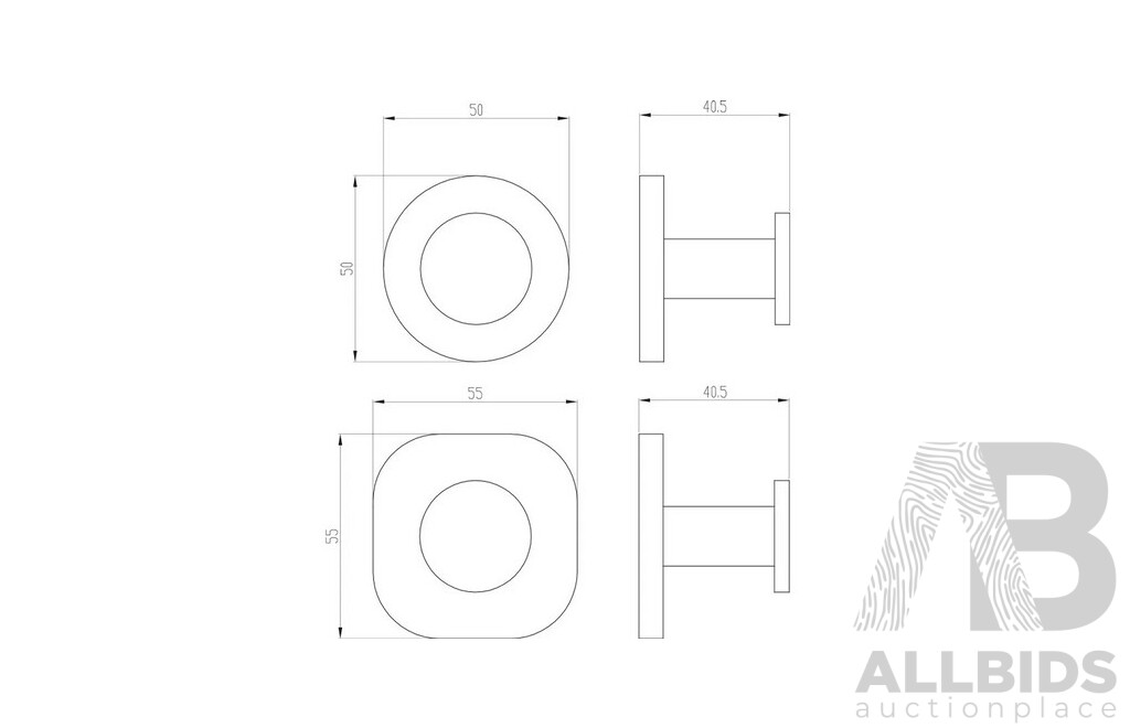 Two Villeroy & Boch Colour Choice in Wall Mixer Bodies and Brushed Gold Robe Hook - Brand New - RRP $360.00