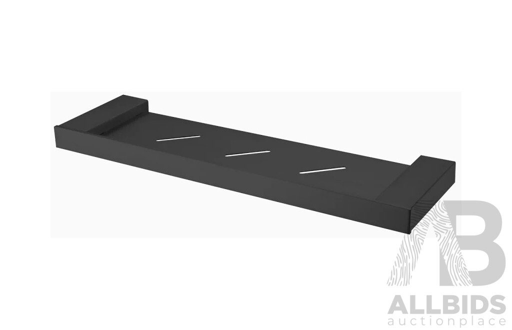 Oliveri Athens Matte Black Shelf and Madrid Brushed Nickel Toilet Roll Holder- Brand New - RRP $