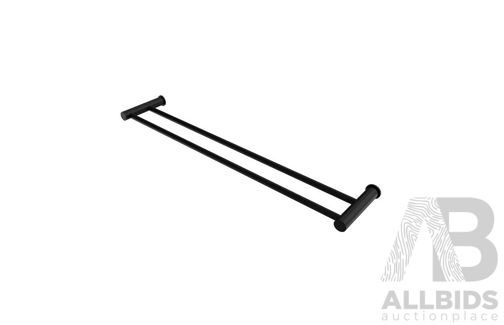 Parisi Envy Double Towel Rail - Matte Black - Brand New - RRP $195.00