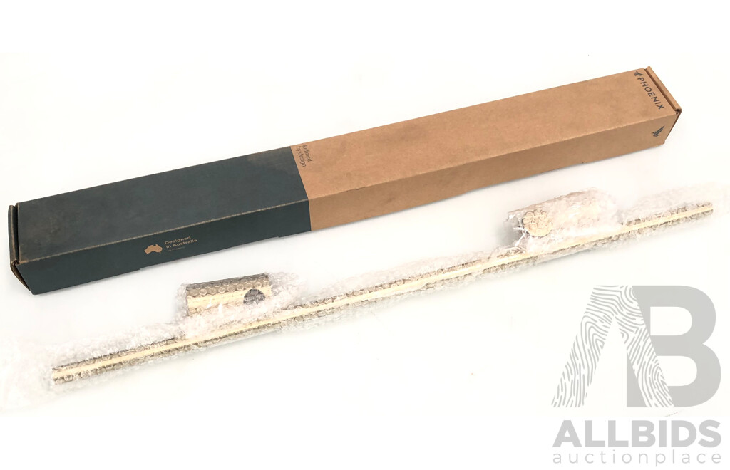 Phoenix Vivid Slimline Single Towel Rail - Brushed Gold - Brand New