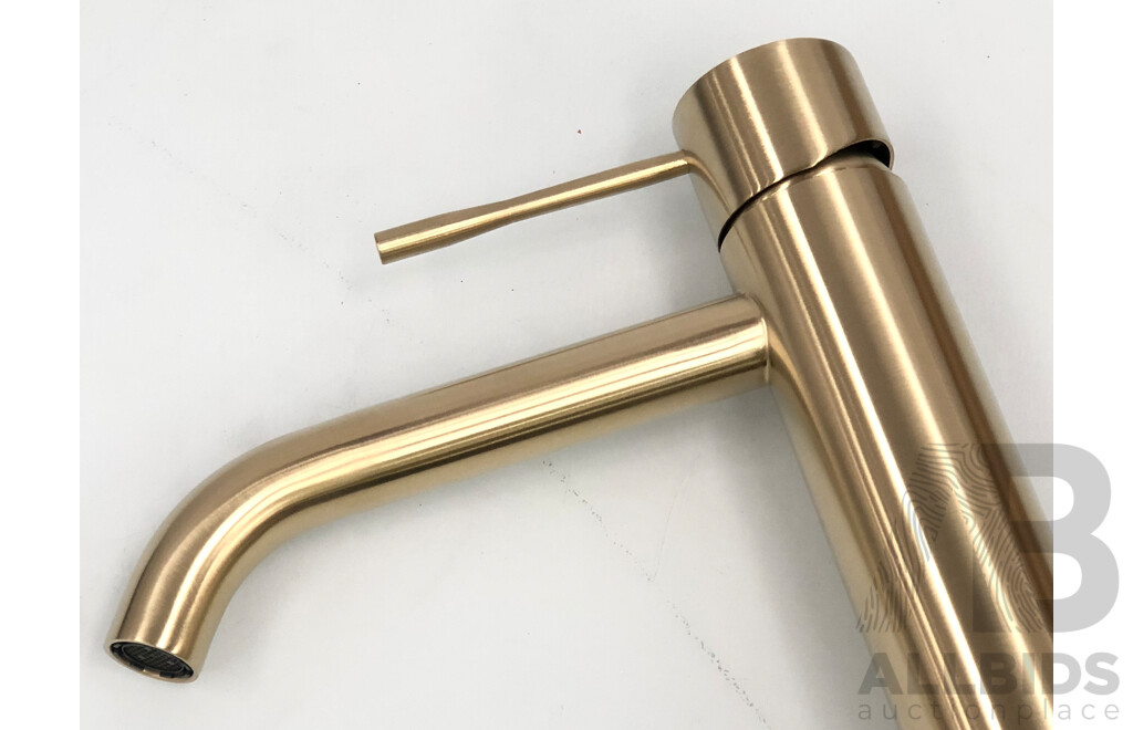 Novas Sottile Nu Tall Basin Mixer - Satin Gold - New