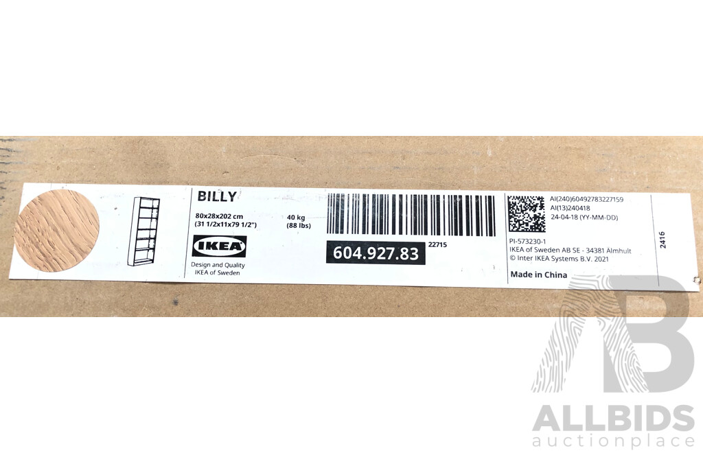 Ikea Billy Oak Effect Bookcase -  Brand New