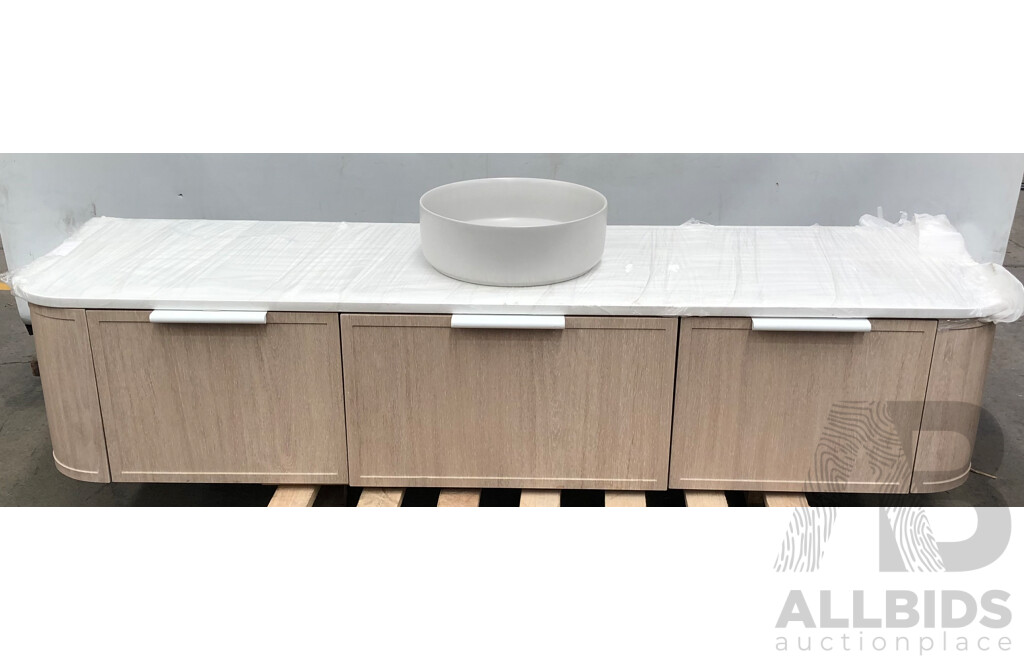 Marquis 1800mm Wallmount Single Basin Rounded Corner Vanity - New