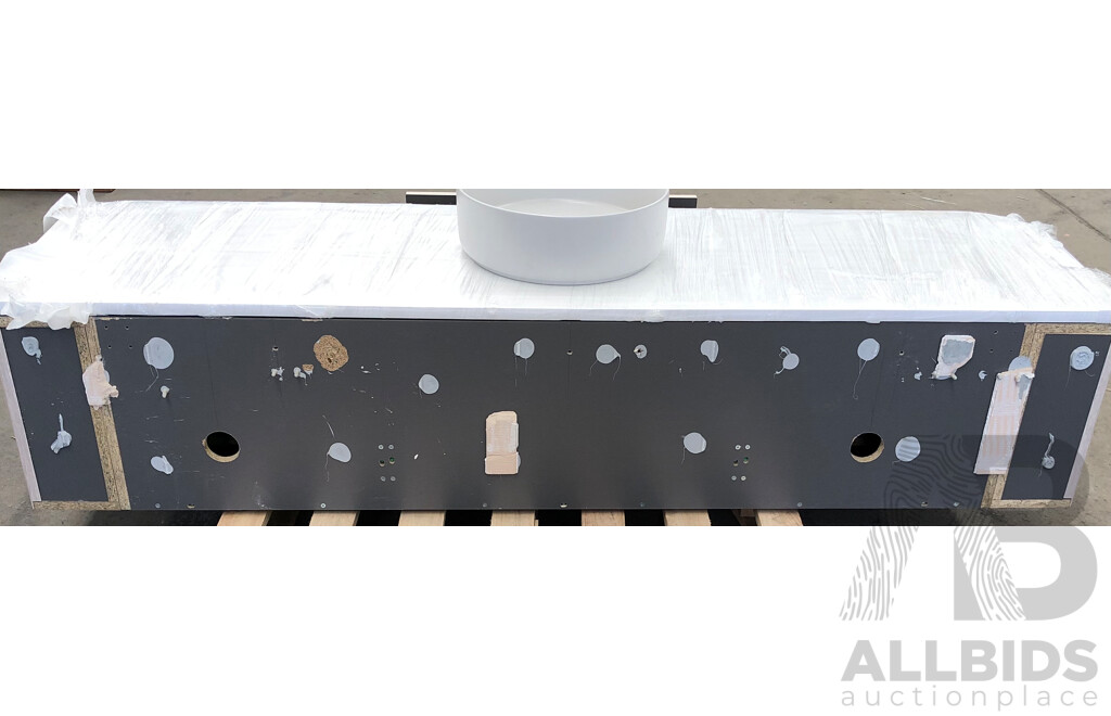 Marquis 1800mm Wallmount Single Basin Rounded Corner Vanity  - New