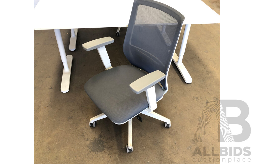 Ikea Bekant Height Adjustable 1600mm Desk and Gaslift Chair - Set of Two