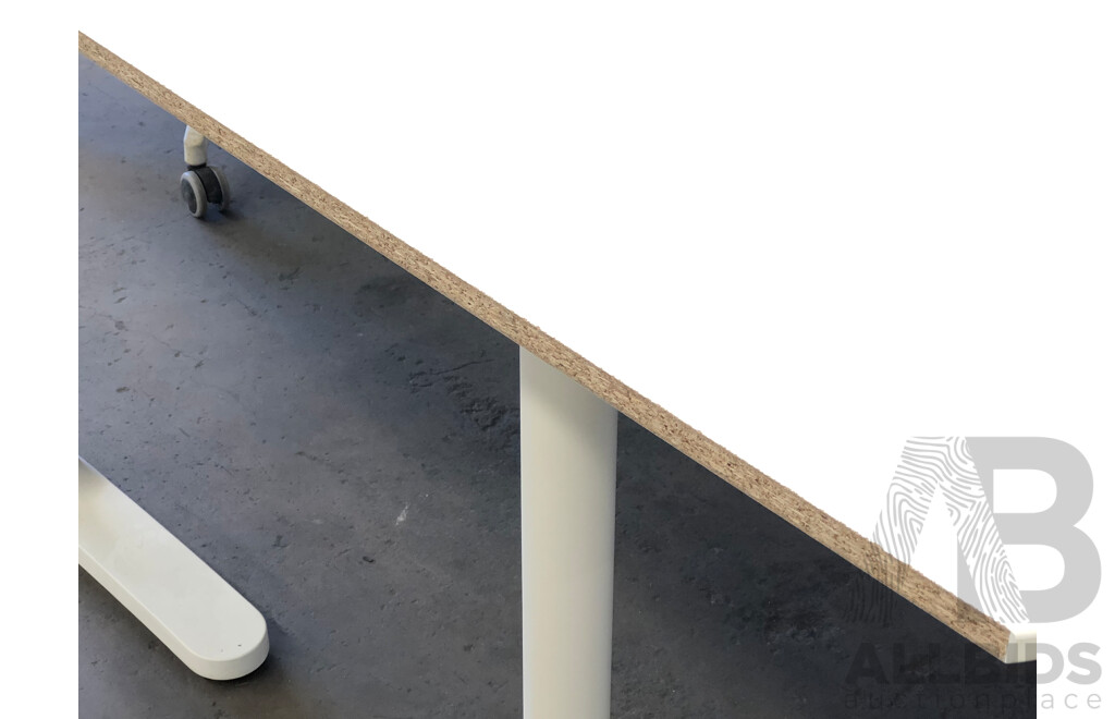 Ikea Bekant Height Adjustable 1600mm Desk and Gaslift Chair - Set of Two