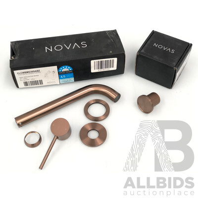 Novas Satin Bronze Basin Mixer and Frame Robe Hook  - Brand New